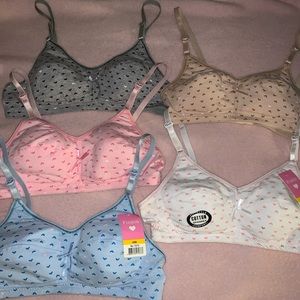 5 Teenager’s Bras Wire Free Teen Girl’s Training Bras